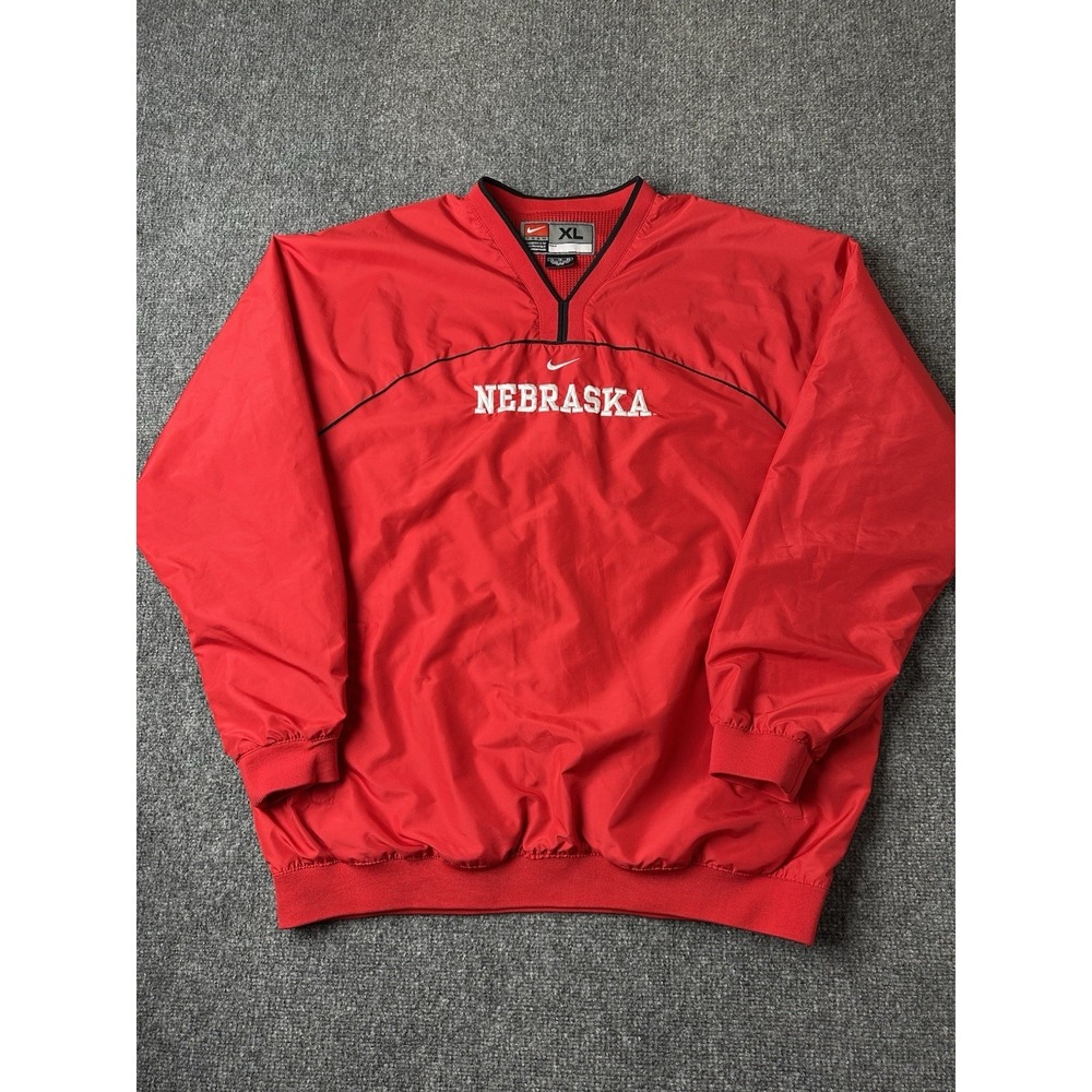 Mens Nike Team Nebraska Cornhuskers Red Pullover Jacket, Size XL